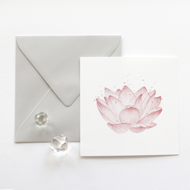 Pink Lotus | square Postcard